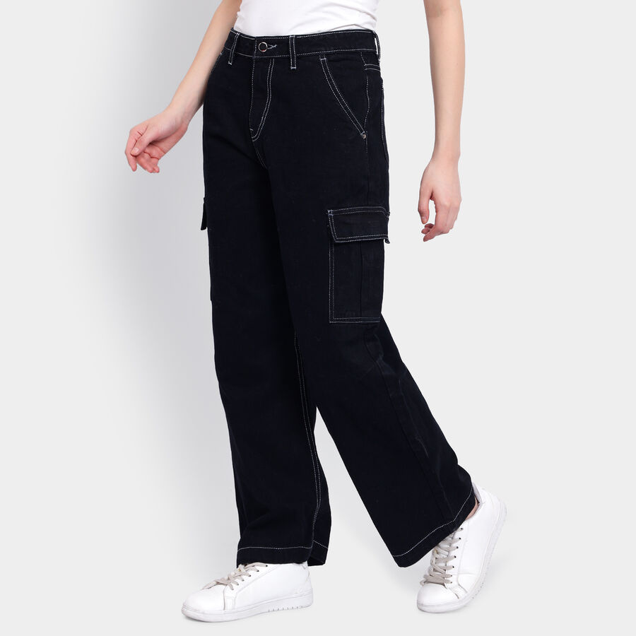 Ladies' Cotton Jeans, Black, large image number null